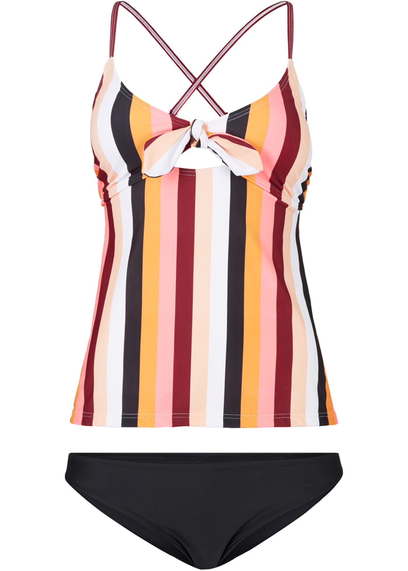 Tankini Set Gr 46 Schwarz Weiß Gestreift DamenBademode Badeanzug